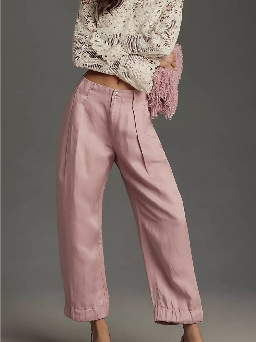 NEW Anthropologie cinched hem linen pants